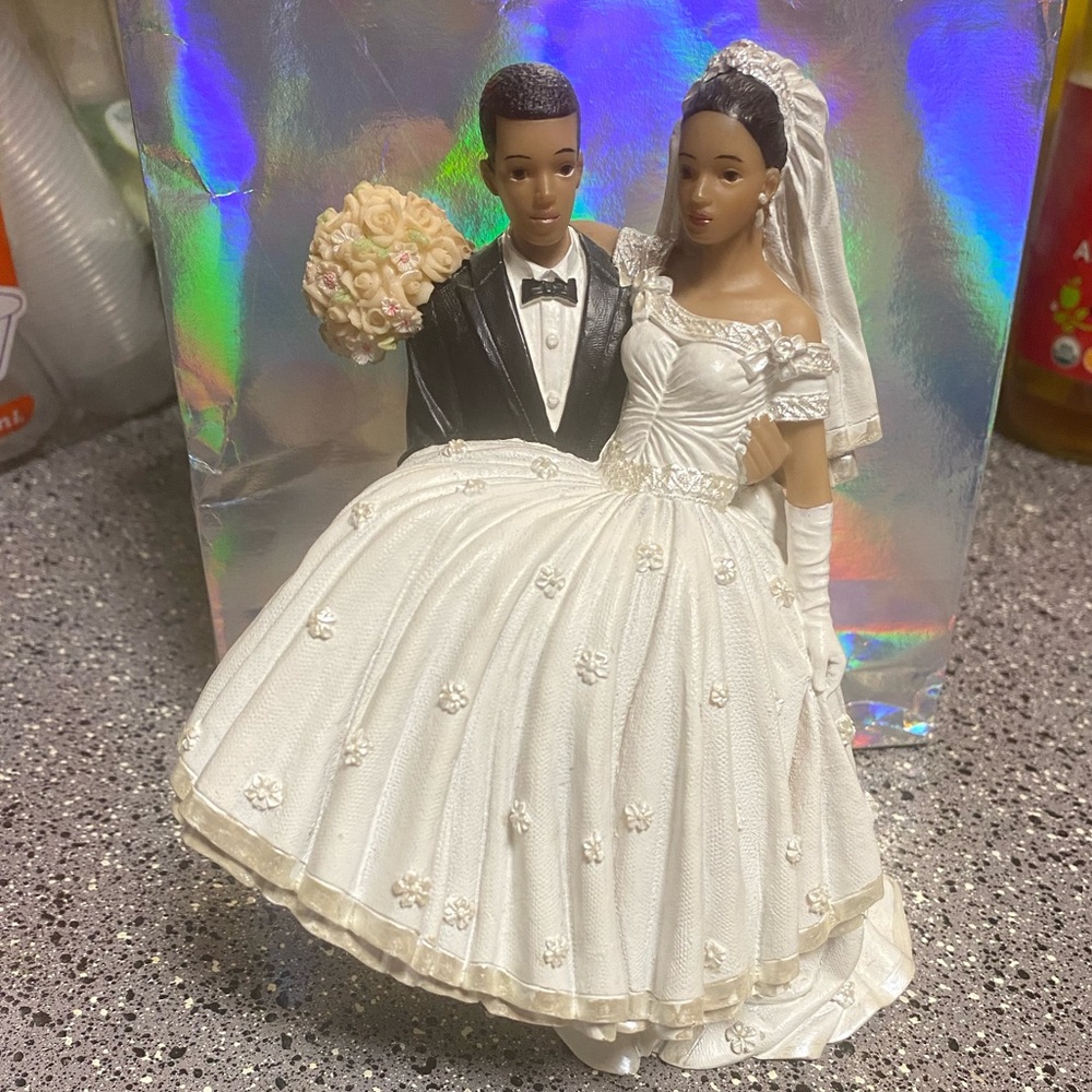 Wedding cake topper African American Black